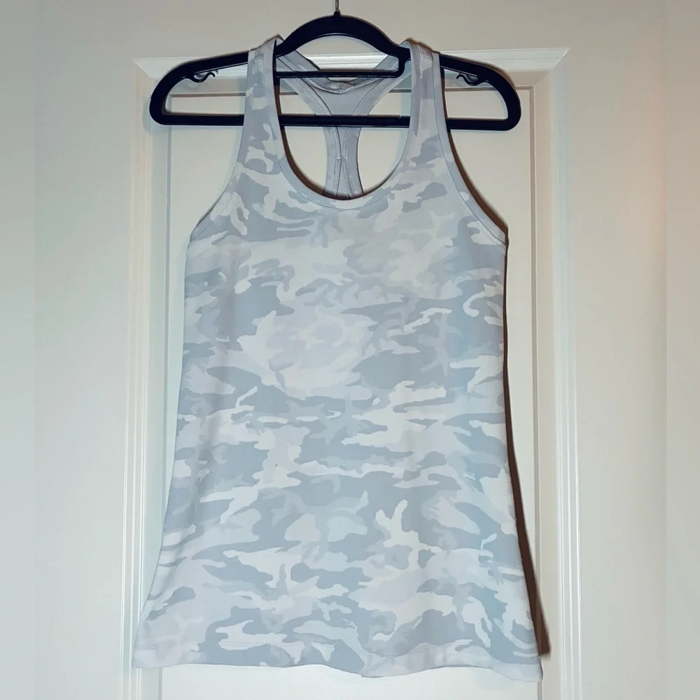 Lululemon Cool Racerback Luxtreme Incognito Camo Jacquard Alpine White Starlight